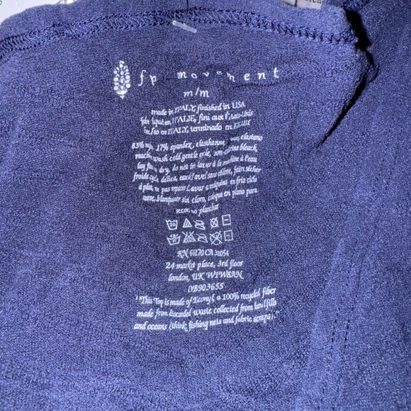 FREE PEOPLE Medium Movement Eclipse Gone Adrift Blue Long Sleeve - Picture 7 of 7